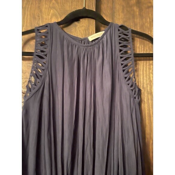 Ramy Brook Dresses & Skirts - RAMY BROOK Dress Womens XS Navy Blue Blouson Long Sleeve Mini Smocked Waist